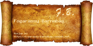 Fogarassy Barnabás névjegykártya