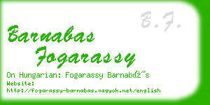 barnabas fogarassy business card